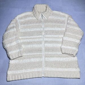 Jones New York Hand Knit Wool Mohair Blend Full Zip Sweater‎ Women's Size 3X